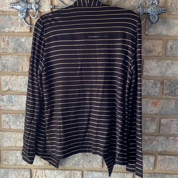 🔥 New! Soma French Terry Zipper Detail Jacket Gold Glitz Stripe🔥 - Picture 3 of 8